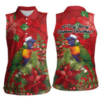 Aussie Rainbow lorikeet Women Sleeveless Polo Shirt Aboriginal Inspired Christmas - Aussie Hoodie