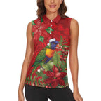 Aussie Rainbow lorikeet Women Sleeveless Polo Shirt Aboriginal Inspired Christmas - Aussie Hoodie