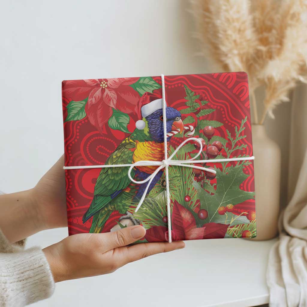 Aussie Rainbow lorikeet Wrapping Paper Aboriginal Inspired Christmas - Aussie Hoodie