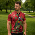 Aussie Rainbow lorikeet Zipper Polo Shirt Aboriginal Inspired Christmas - Aussie Hoodie