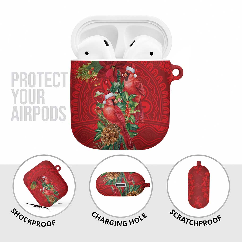 Aussie Red Cardinal AirPods Case Aboriginal Inspired Christmas - Aussie Hoodie