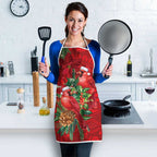 Aussie Red Cardinal Apron Aboriginal Inspired Christmas - Aussie Hoodie