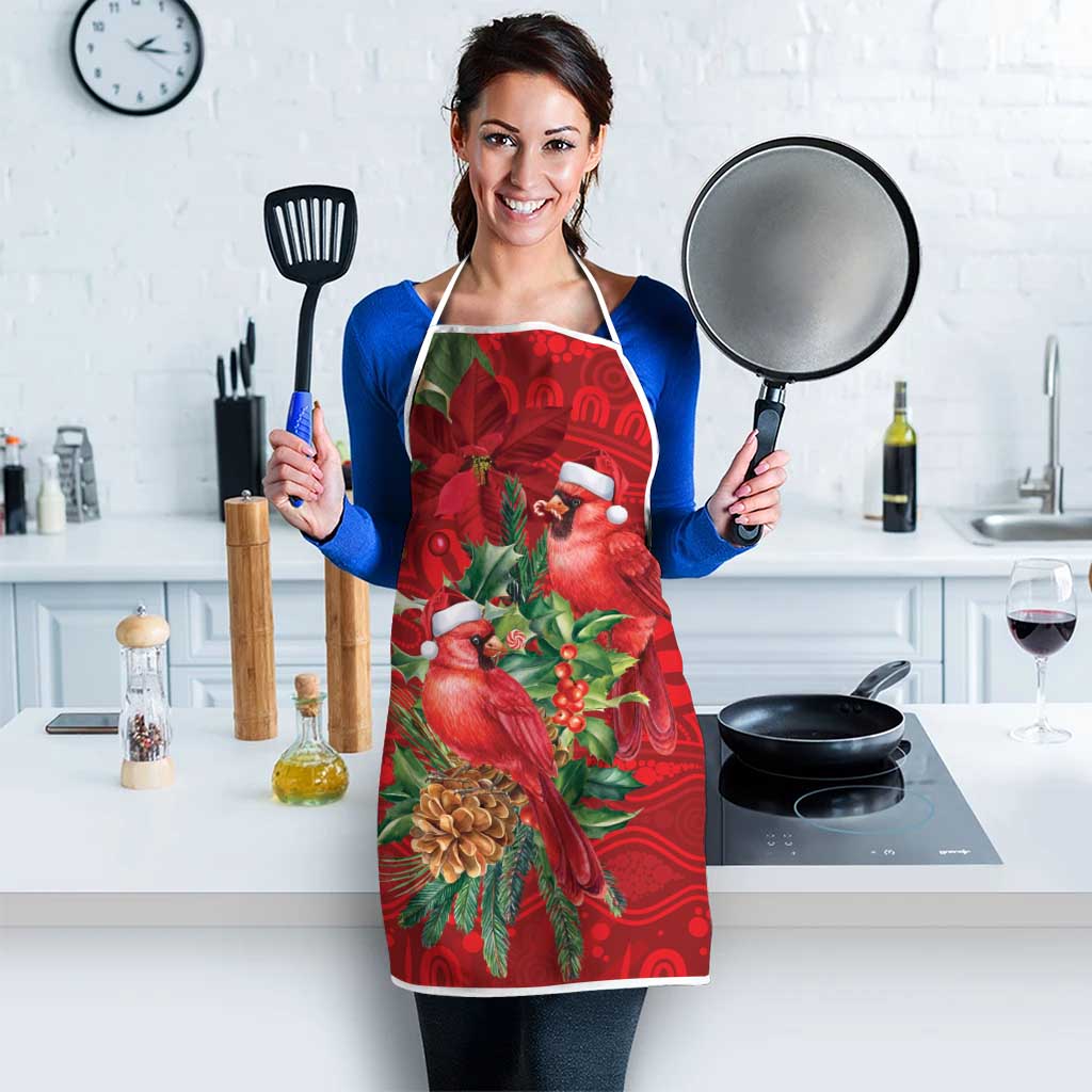 Aussie Red Cardinal Apron Aboriginal Inspired Christmas - Aussie Hoodie