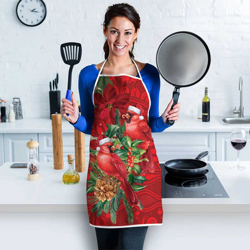 Aussie Red Cardinal Apron Aboriginal Inspired Christmas - Aussie Hoodie