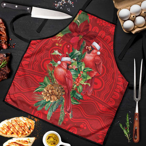 Aussie Red Cardinal Apron Aboriginal Inspired Christmas - Aussie Hoodie