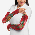Aussie Red Cardinal Arm Sleeves Aboriginal Inspired Christmas - Aussie Hoodie