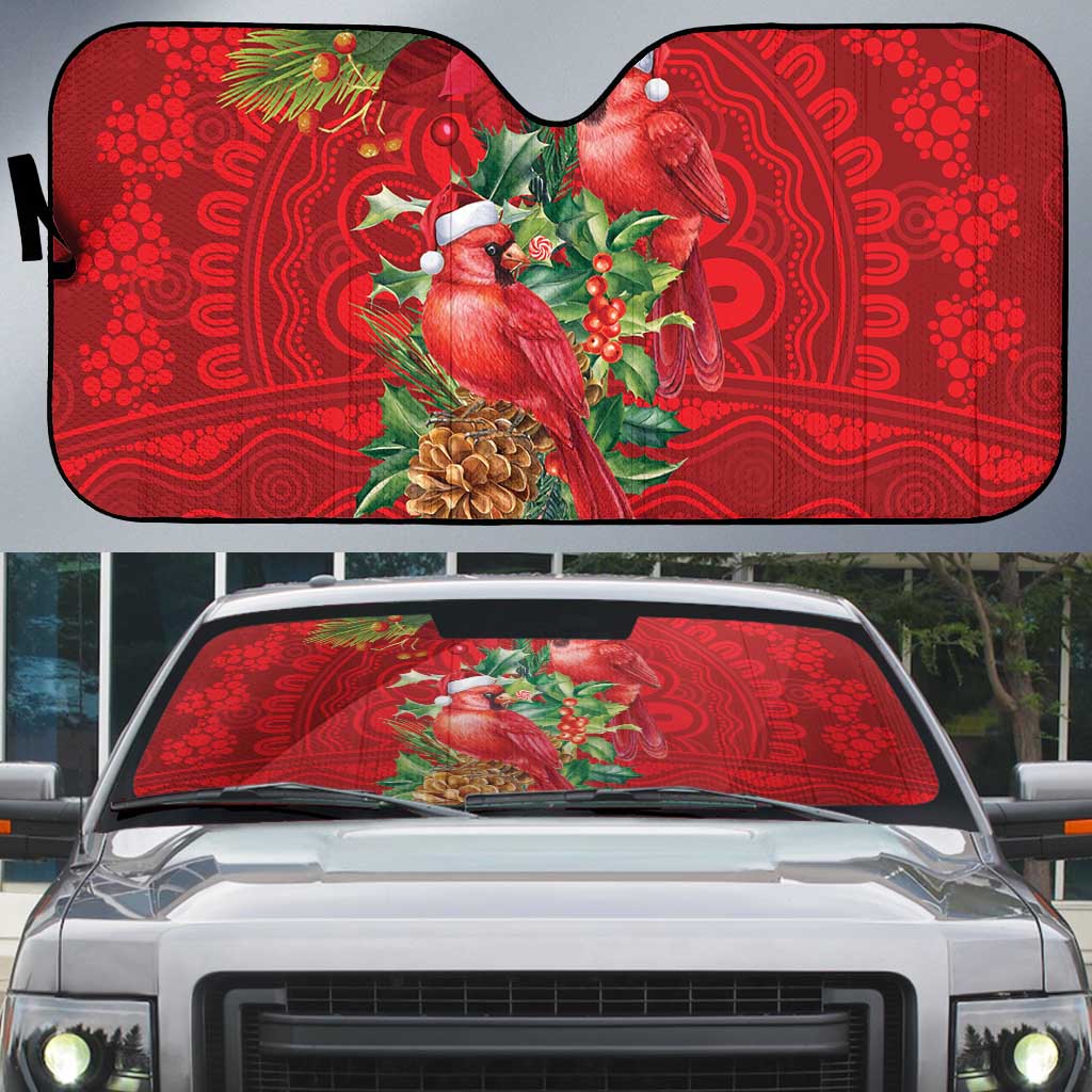 Aussie Red Cardinal Auto Sun Shade Aboriginal Inspired Christmas - Aussie Hoodie