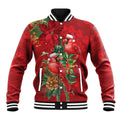 Aussie Red Cardinal Baseball Jacket Aboriginal Inspired Christmas - Aussie Hoodie