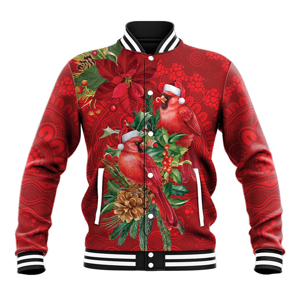 Aussie Red Cardinal Baseball Jacket Aboriginal Inspired Christmas - Aussie Hoodie