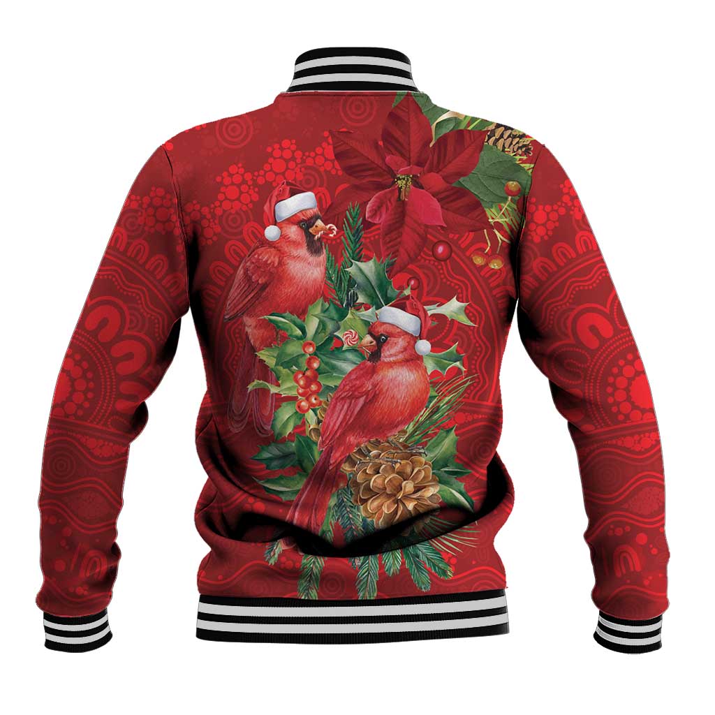 Aussie Red Cardinal Baseball Jacket Aboriginal Inspired Christmas - Aussie Hoodie