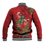 Aussie Red Cardinal Baseball Jacket Aboriginal Inspired Christmas - Aussie Hoodie