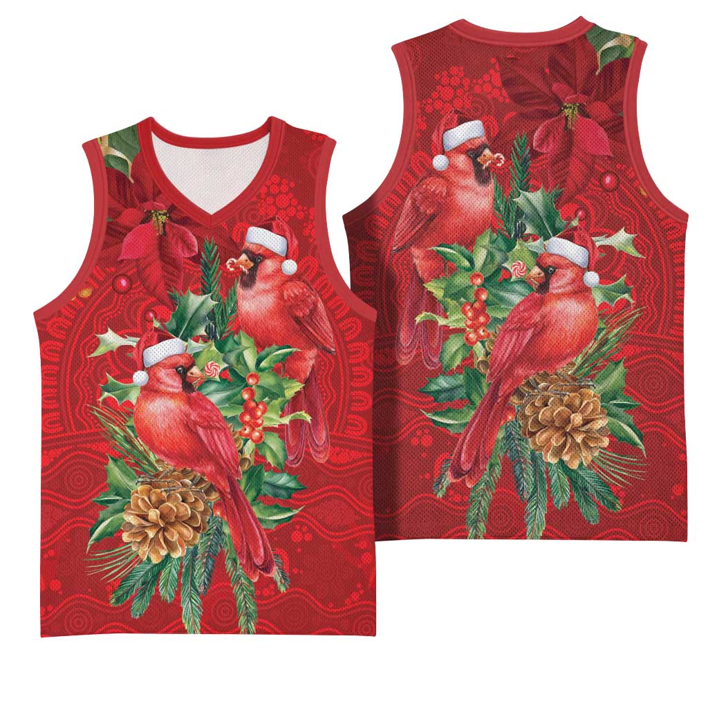 Aussie Red Cardinal Basketball Jersey Aboriginal Inspired Christmas - Aussie Hoodie