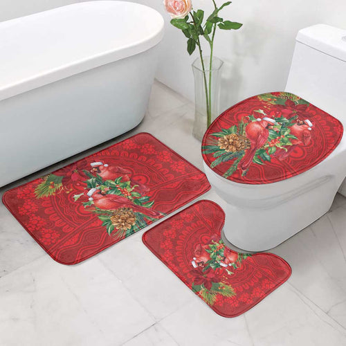 Aussie Red Cardinal Bathroom Set Aboriginal Inspired Christmas - Aussie Hoodie