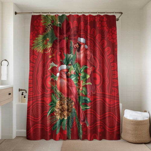 Aussie Red Cardinal Bathroom Set Aboriginal Inspired Christmas - Aussie Hoodie