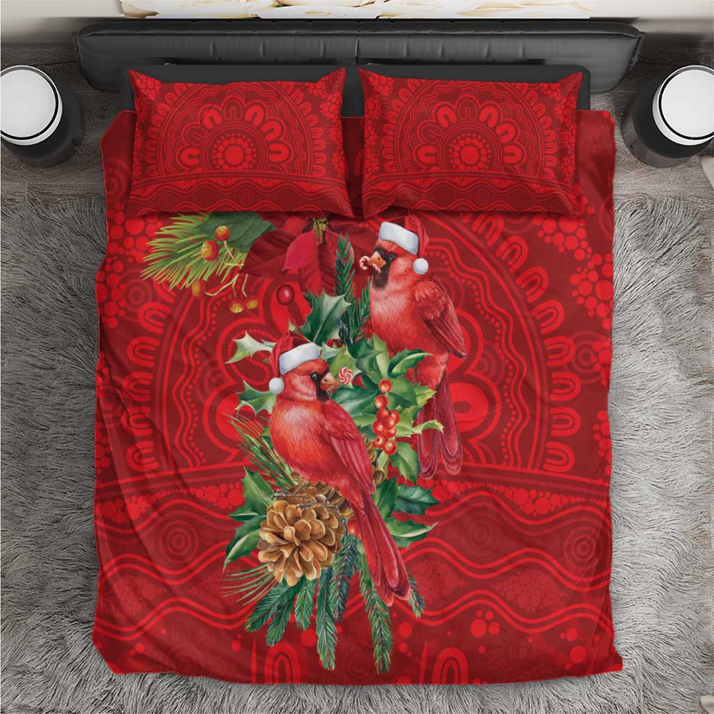 Aussie Red Cardinal Bedding Set Aboriginal Inspired Christmas - Aussie Hoodie