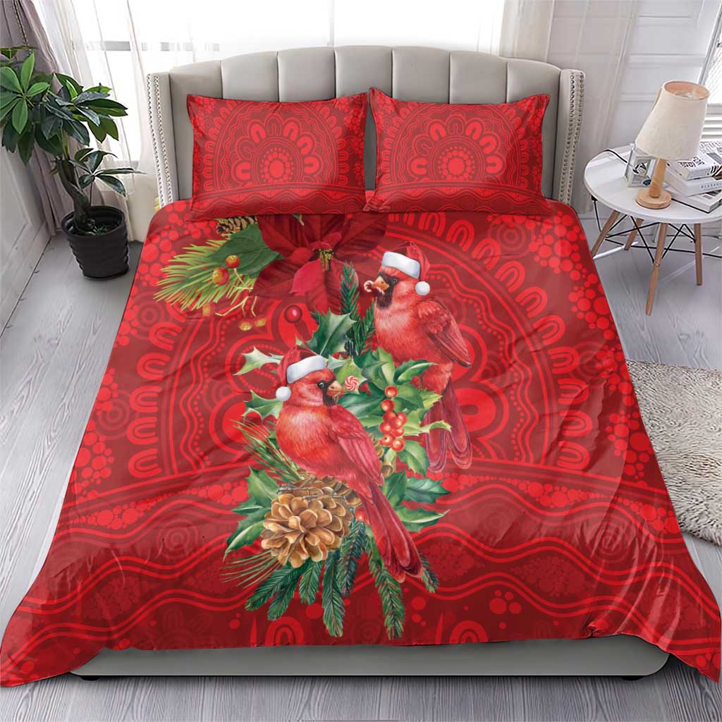 Aussie Red Cardinal Bedding Set Aboriginal Inspired Christmas - Aussie Hoodie