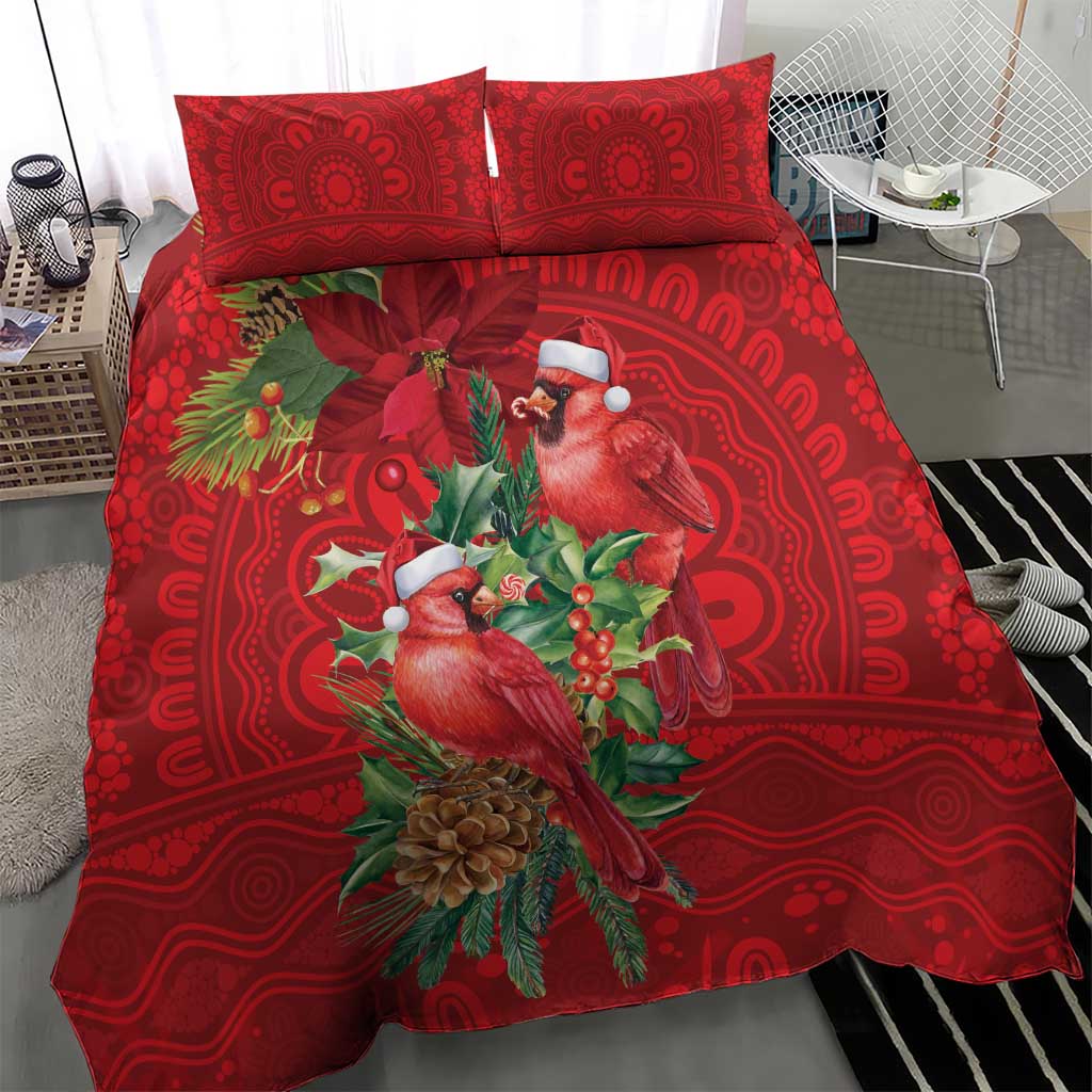Aussie Red Cardinal Bedding Set Aboriginal Inspired Christmas - Aussie Hoodie