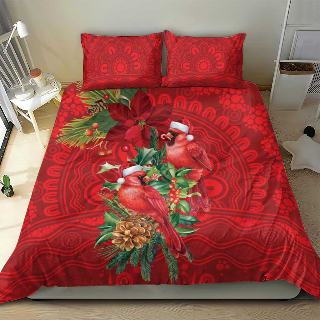 Aussie Red Cardinal Bedding Set Aboriginal Inspired Christmas - Aussie Hoodie
