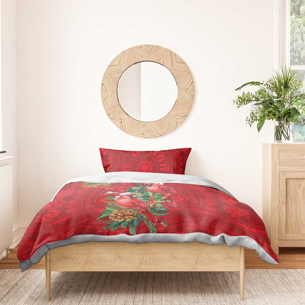 Aussie Red Cardinal Bedding Set Aboriginal Inspired Christmas - Aussie Hoodie