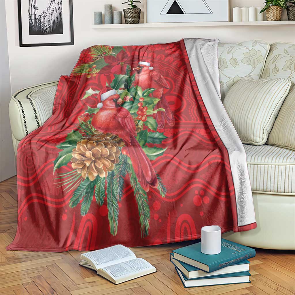 Aussie Red Cardinal Blanket Aboriginal Inspired Christmas - Aussie Hoodie