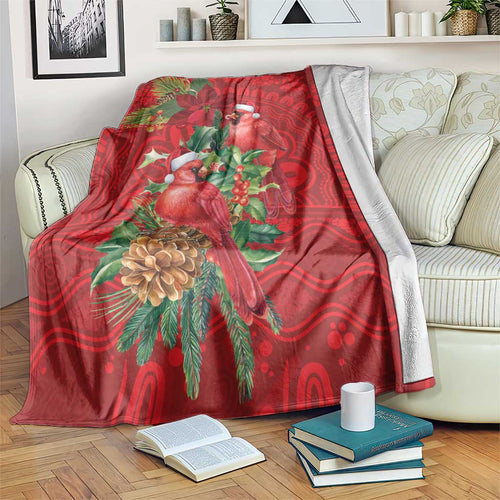 Aussie Red Cardinal Blanket Aboriginal Inspired Christmas - Aussie Hoodie