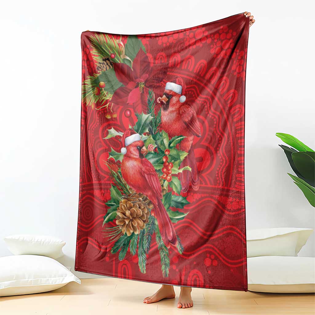 Aussie Red Cardinal Blanket Aboriginal Inspired Christmas - Aussie Hoodie
