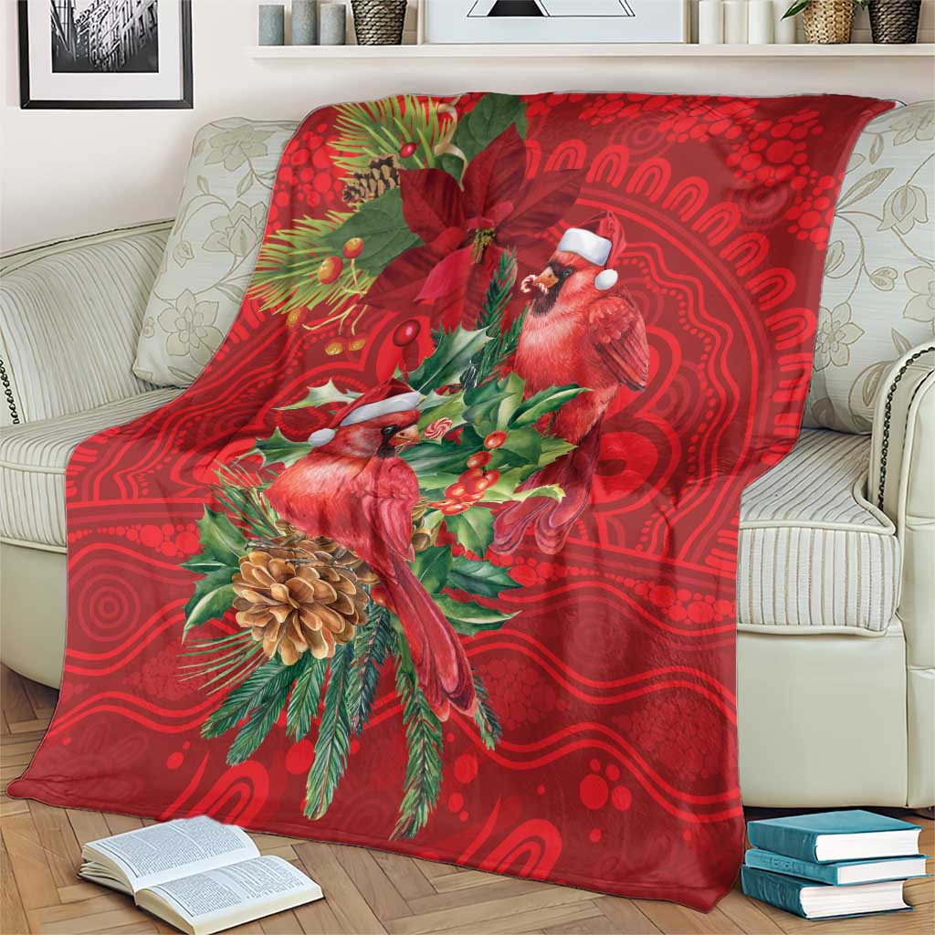 Aussie Red Cardinal Blanket Aboriginal Inspired Christmas - Aussie Hoodie
