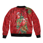 Aussie Red Cardinal Bomber Jacket Aboriginal Inspired Christmas - Aussie Hoodie