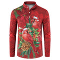 Aussie Red Cardinal Button Sweatshirt Aboriginal Inspired Christmas - Aussie Hoodie