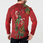 Aussie Red Cardinal Button Sweatshirt Aboriginal Inspired Christmas - Aussie Hoodie