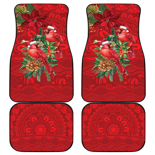 Aussie Red Cardinal Car Mats Aboriginal Inspired Christmas - Aussie Hoodie