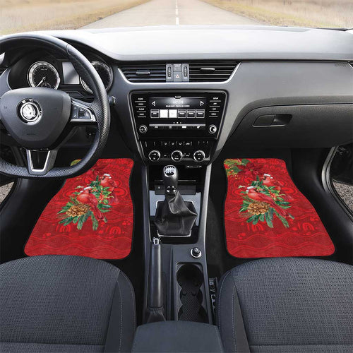Aussie Red Cardinal Car Mats Aboriginal Inspired Christmas - Aussie Hoodie