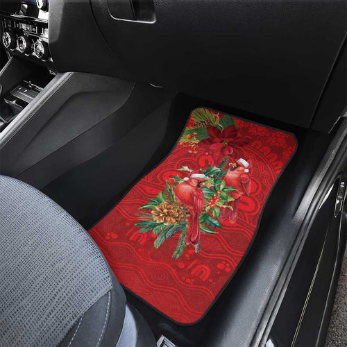 Aussie Red Cardinal Car Mats Aboriginal Inspired Christmas - Aussie Hoodie