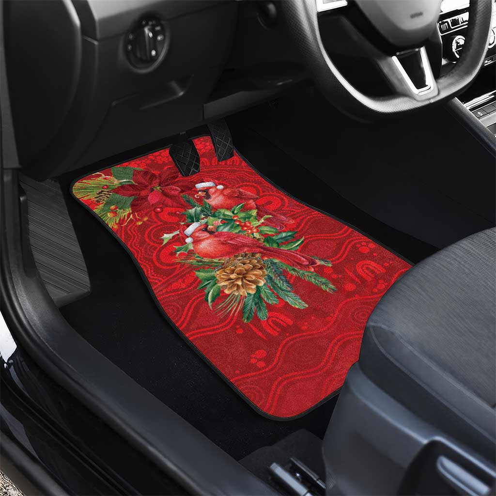 Aussie Red Cardinal Car Mats Aboriginal Inspired Christmas - Aussie Hoodie