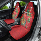 Aussie Red Cardinal Car Seat Cover Aboriginal Inspired Christmas - Aussie Hoodie