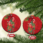 Aussie Red Cardinal Ceramic Ornament Aboriginal Inspired Christmas - Aussie Hoodie