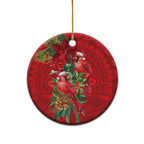 Aussie Red Cardinal Ceramic Ornament Aboriginal Inspired Christmas - Aussie Hoodie