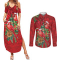 Aussie Red Cardinal Couples Matching Summer Maxi Dress and Long Sleeve Button Shirt Aboriginal Inspired Christmas - Aussie Hoodie