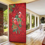 Aussie Red Cardinal Door Cover Aboriginal Inspired Christmas - Aussie Hoodie