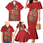 Aussie Red Cardinal Family Matching Mermaid Dress and Hawaiian Shirt Aboriginal Inspired Christmas - Aussie Hoodie