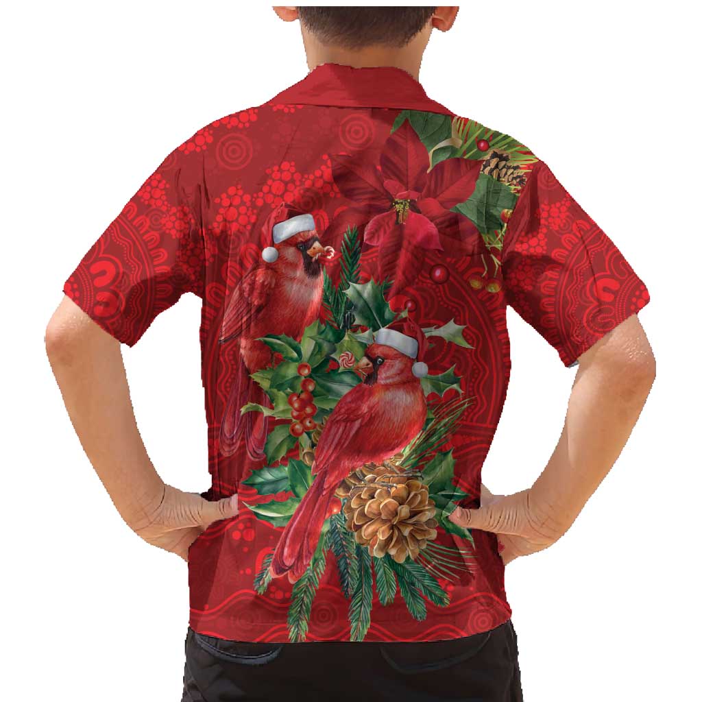 Aussie Red Cardinal Family Matching Mermaid Dress and Hawaiian Shirt Aboriginal Inspired Christmas - Aussie Hoodie