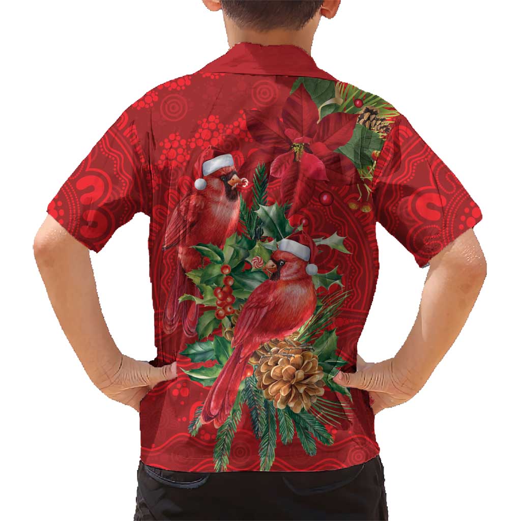 Aussie Red Cardinal Family Matching Mermaid Dress and Hawaiian Shirt Aboriginal Inspired Christmas - Aussie Hoodie