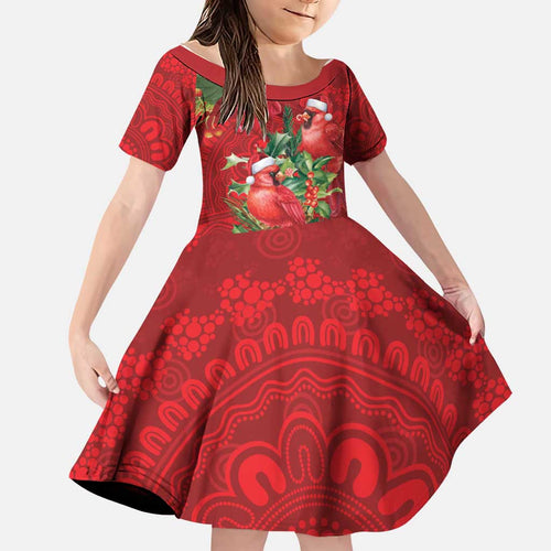 Aussie Red Cardinal Family Matching Mermaid Dress and Hawaiian Shirt Aboriginal Inspired Christmas - Aussie Hoodie