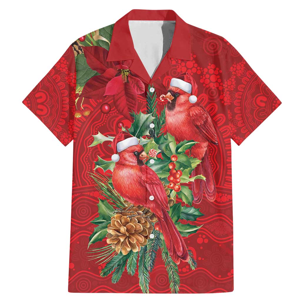 Aussie Red Cardinal Family Matching Mermaid Dress and Hawaiian Shirt Aboriginal Inspired Christmas - Aussie Hoodie