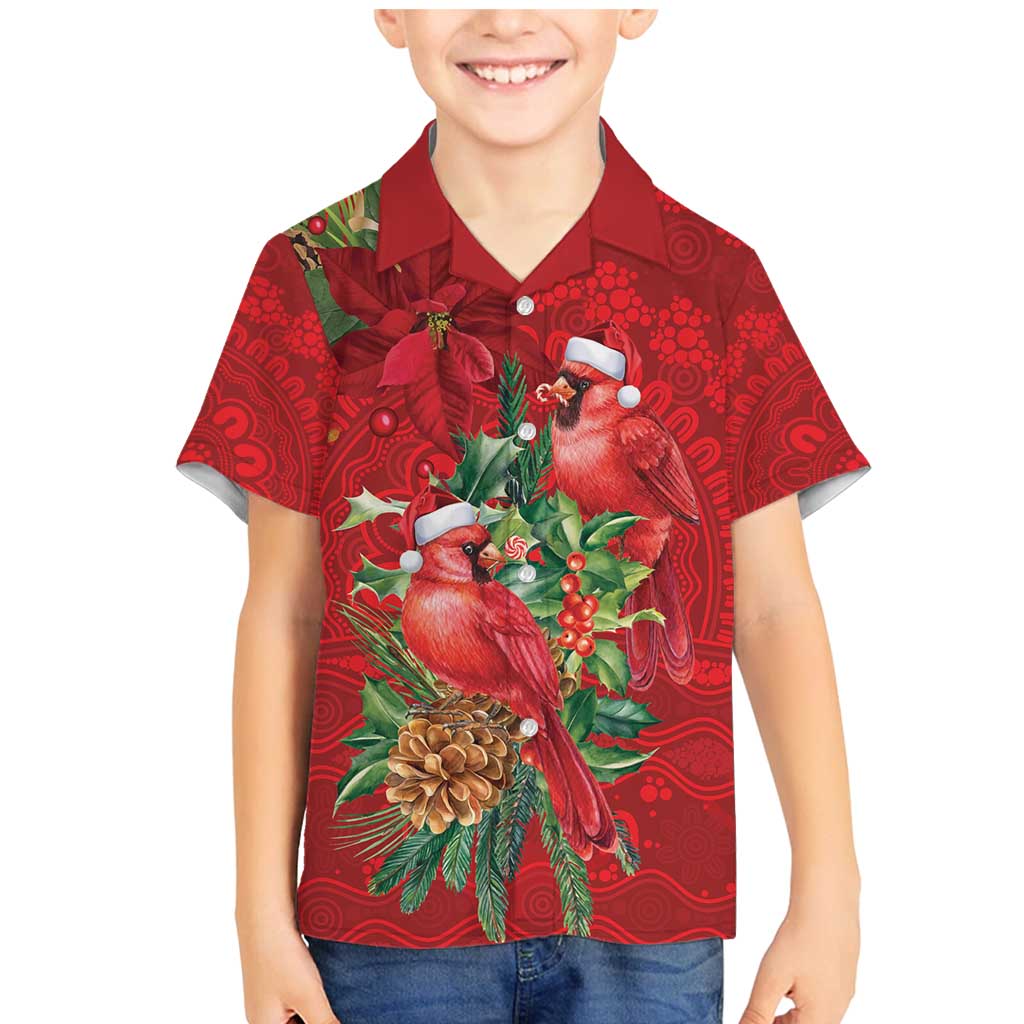 Aussie Red Cardinal Family Matching Mermaid Dress and Hawaiian Shirt Aboriginal Inspired Christmas - Aussie Hoodie