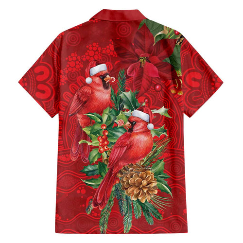Aussie Red Cardinal Family Matching Off The Shoulder Long Sleeve Dress and Hawaiian Shirt Aboriginal Inspired Christmas - Aussie Hoodie