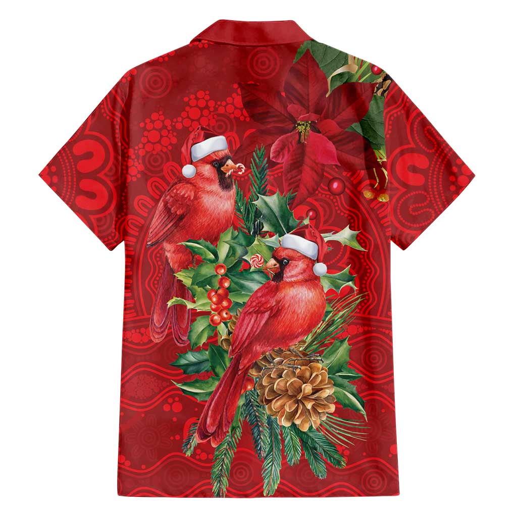 Aussie Red Cardinal Family Matching Off Shoulder Maxi Dress and Hawaiian Shirt Aboriginal Inspired Christmas - Aussie Hoodie