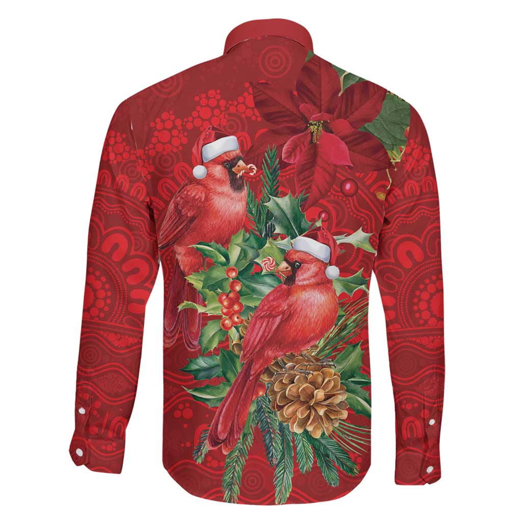 Aussie Red Cardinal Family Matching Off Shoulder Maxi Dress and Hawaiian Shirt Aboriginal Inspired Christmas - Aussie Hoodie