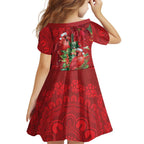 Aussie Red Cardinal Family Matching Off Shoulder Short Dress and Hawaiian Shirt Aboriginal Inspired Christmas - Aussie Hoodie