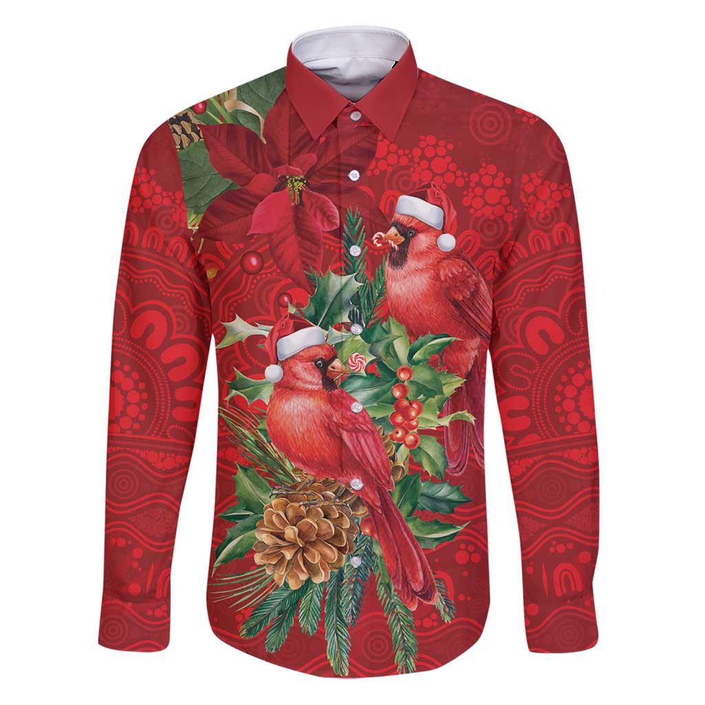 Aussie Red Cardinal Family Matching Puletasi and Hawaiian Shirt Aboriginal Inspired Christmas - Aussie Hoodie